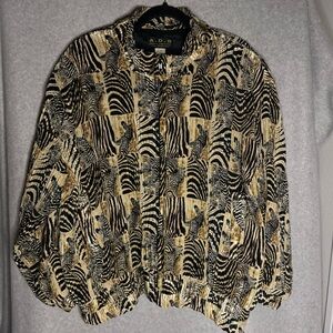 VTG wild animal print pleated jacket (M)